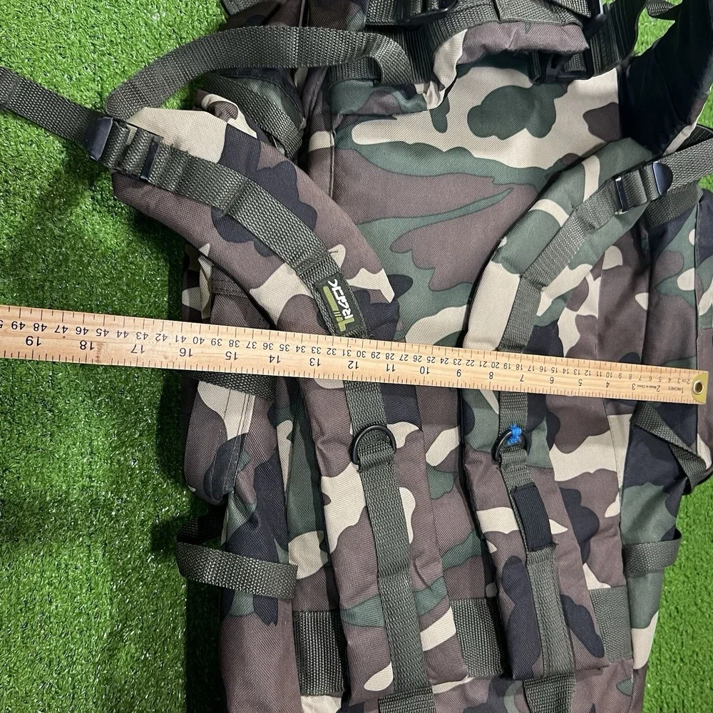 Vintage Camo Backpack Framed Outdoor Hunting Hiking Rucksack Woodland Camoflauge